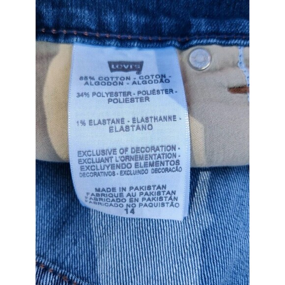 Levis Jean Skirt Womens Size 14 Denim Knee Length Blue Slit In Back Pencil Short - Picture 8 of 12